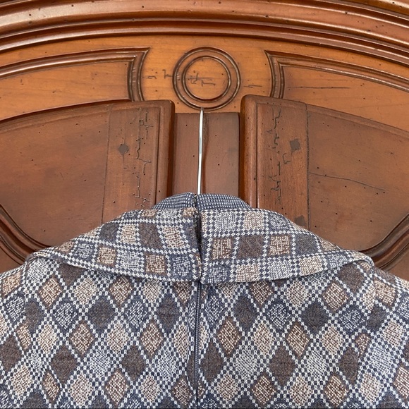 Vintage 60s 70s Lord & Taylor Mod Argyle Knit Collar Shift Dress - Picture 2 of 13